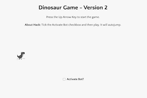 Google’s Dinosaur Game – Version 2 (Optional Hack)